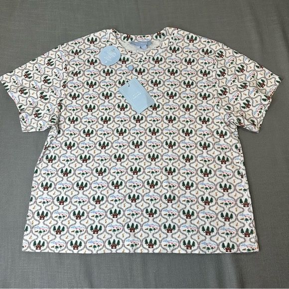 Hill House Other - Hill House Pajamas The Charlotte Sleep Tee Short Sleeve Top Ski Chalet Med NEW
